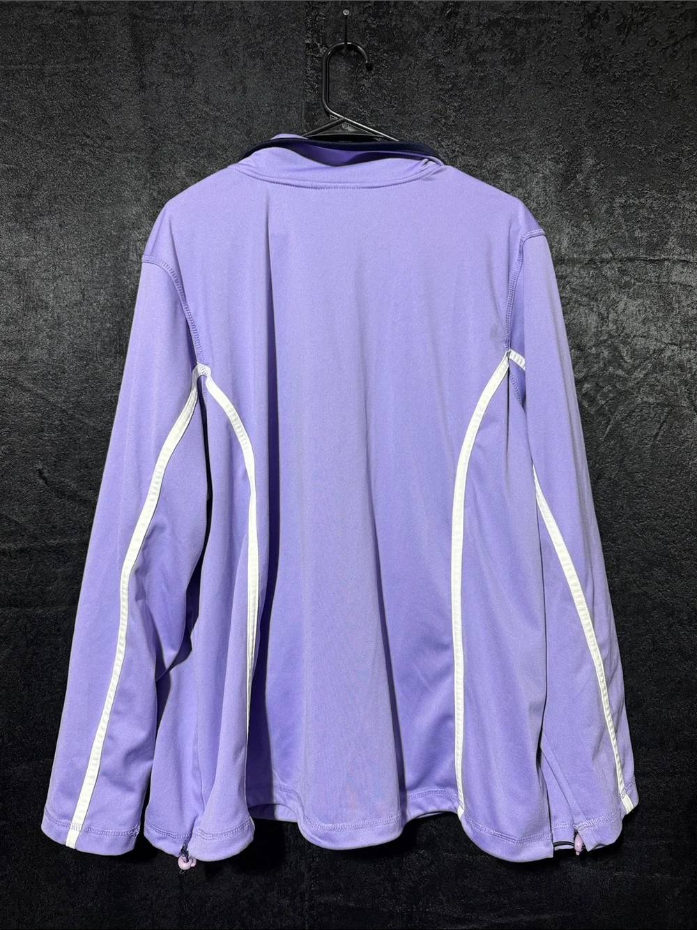 Coldwater Creek Lavender Zip-Front Active Jacket with White Trim